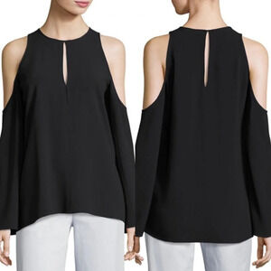 Theory • Sarver Rosina Crepe Cold-Shoulder Top
